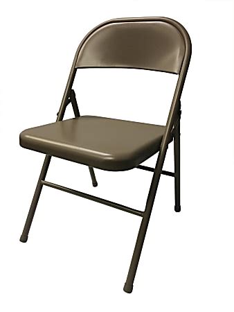 tan folding chairs|Realspace® Metal Folding Chairs, 30